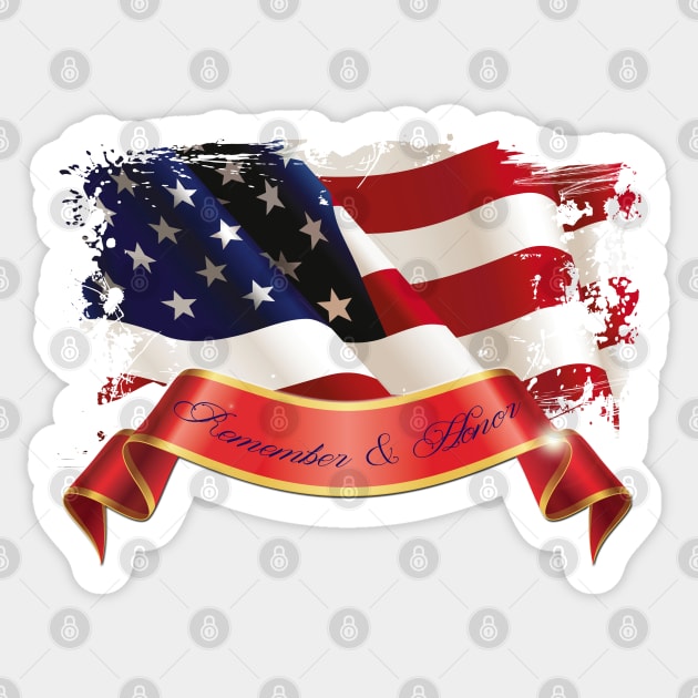 Remember & Honor - Memorial Day Sticker by Aloha Designs